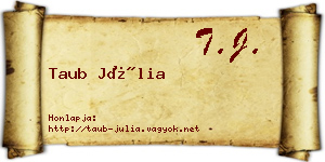 Taub Júlia névjegykártya